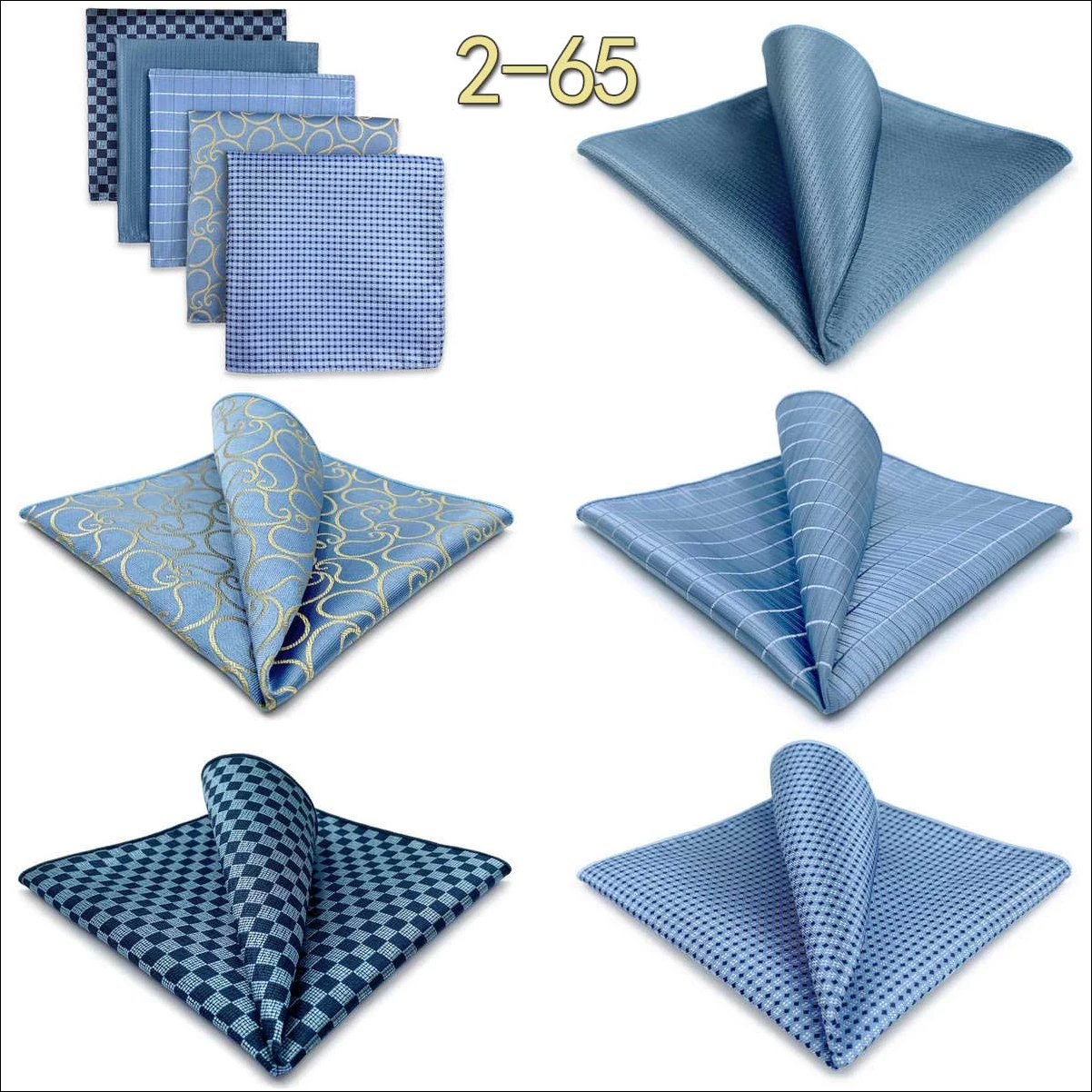 5 Pieces Mens Jacquard Pocket Square Set Multi Styles Handkerchief Suit Pocket Towel Hanky Vintage Business Accessories Gift