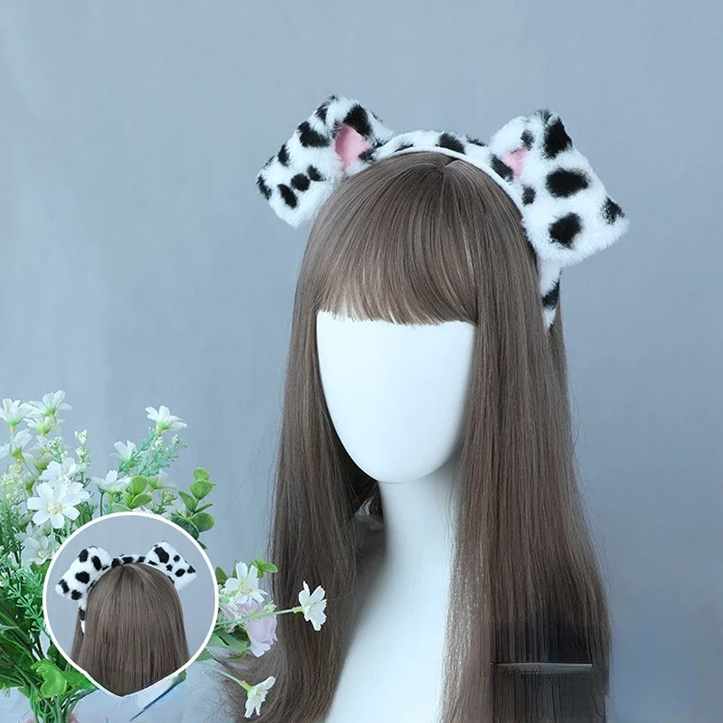 12-個ダルメシアンヘッドバンド犬耳かわいい子犬耳漫画ヘアフープ衣装コスプレヘアアクセサリー
