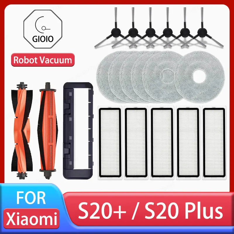 For Xiaomi Robot Vacuum S20+ / S20 Plus / B108GL Parts Accessories Main Brush Side Brush Hepa Filter Mop Cloth Replacement Spare