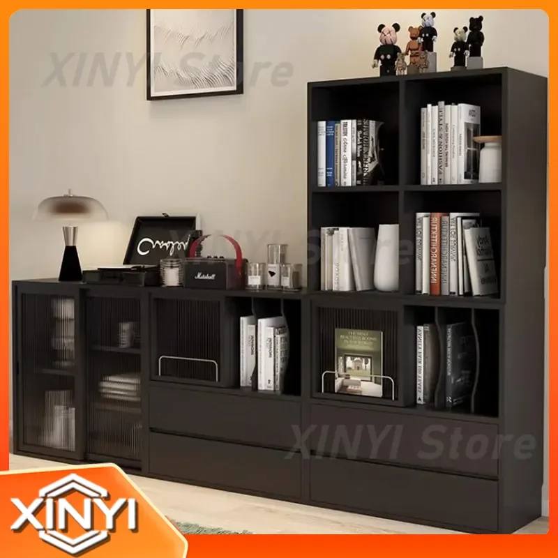 for Nordic wabi-sabi sandy wind solid wood bookcase for free combination cabinet for simple living room storage cabinet for