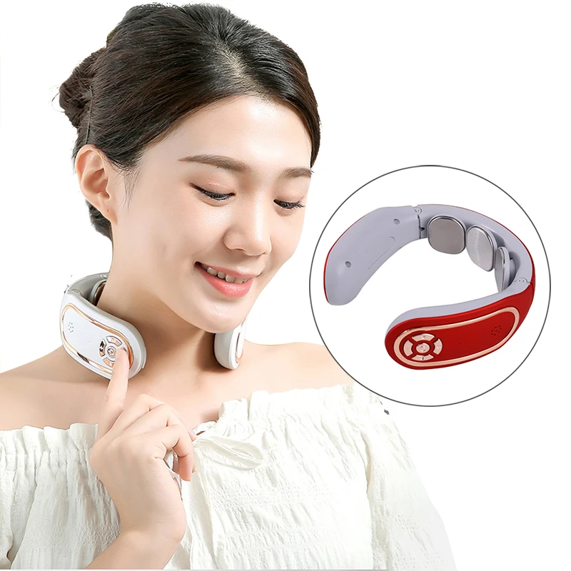 Intelligent Electric EMS Neck and Back Massager Body Low Frequency Magnetic Therapy Pulse Shoulder Pain Relief Tool Health Care