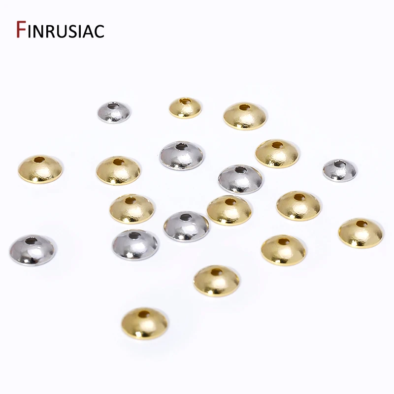 3/4mm 14K vergoldetes Messing Runde Perlenkappen passend, Perlenendkappen für Schmuckherstellung Handarbeiten Spacer Bead Caps DIY Zubehör – Detail 21