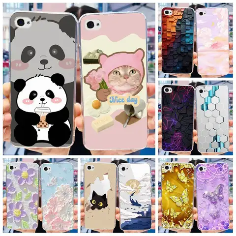 Case For iPhone 4 4S Case Cute Panda Cartoon TPU Shockproof Cover For Apple iPhone 4 iPhone 4S iphone4 i4 Cases Protective Shell