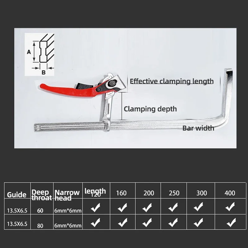 Imagem -03 - Guia Rápido Rail Clamp Carpenter f Clamp Tamanhos Diferentes Fixação Rápida para Mft e Guia Rail System Mão Ferramenta Carpintaria