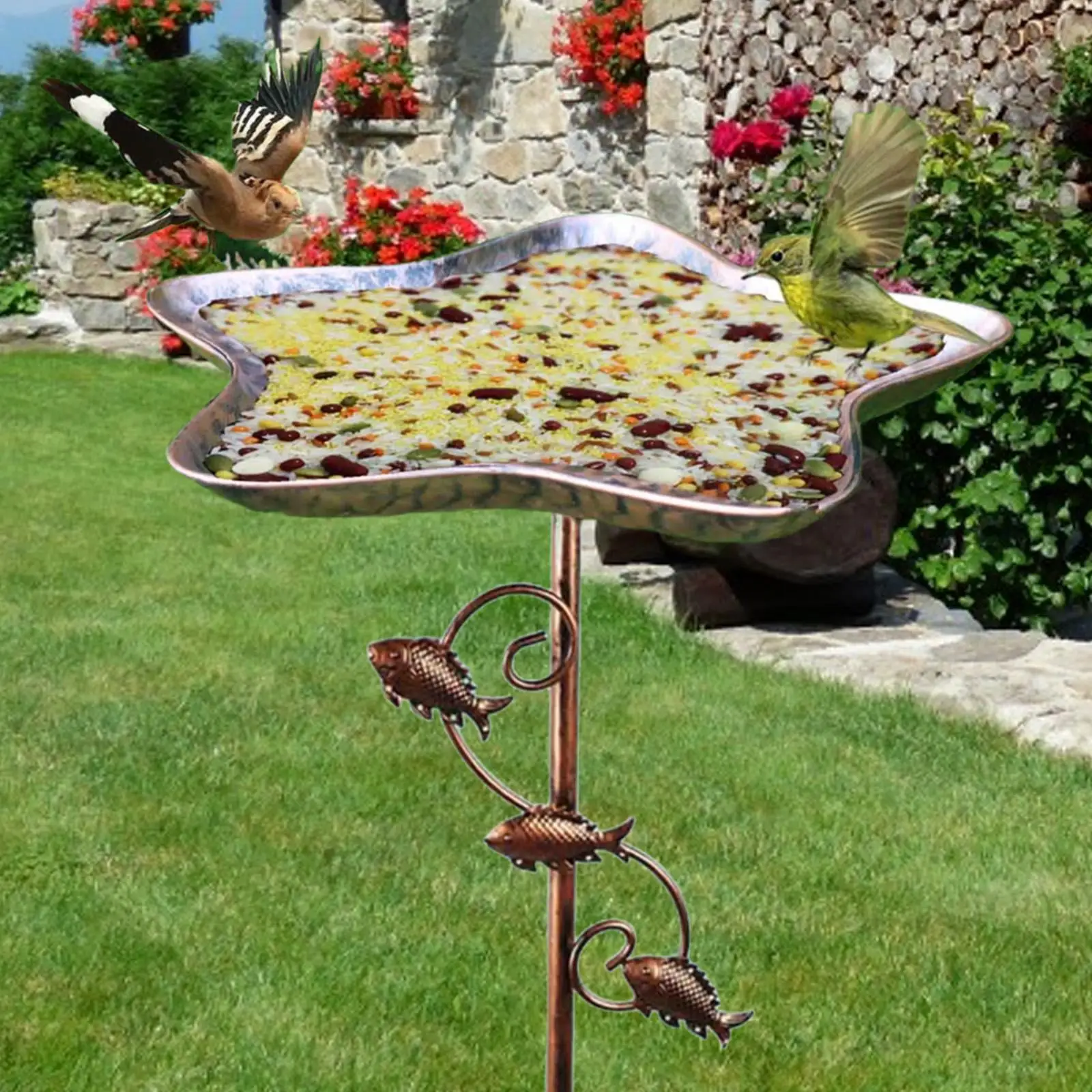

Star Bird Bath Bowl Landscape Outside Yard Gift Backyard Bird Feeder Tray