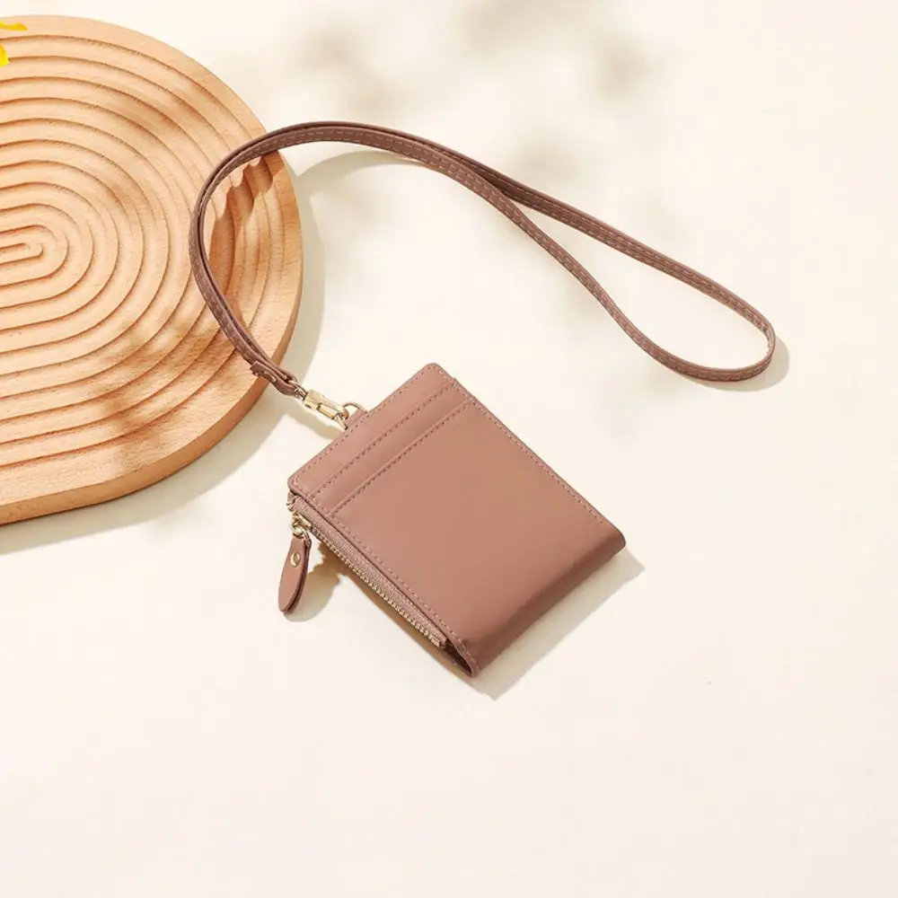 

Korean Style Neckband Wallet Small Soft Leather Multi-Functional Wallet Compact Size Multifunctional PU Leather Wallet Travel