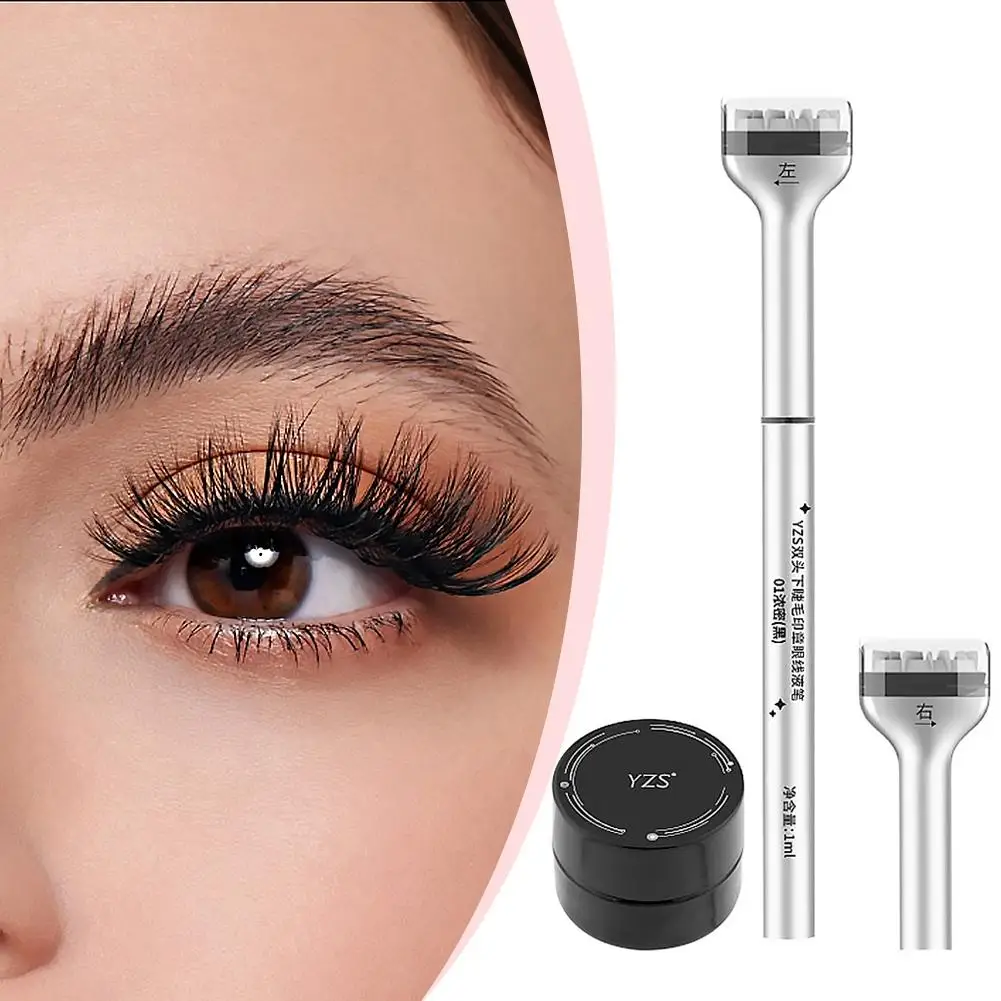 Waterproof Lower Eyelash Stamp Set New Easy To Use Stamp Quick Eye Ink Liner 0.01mm Lower Tip With Dry Lash Portable Y8G0