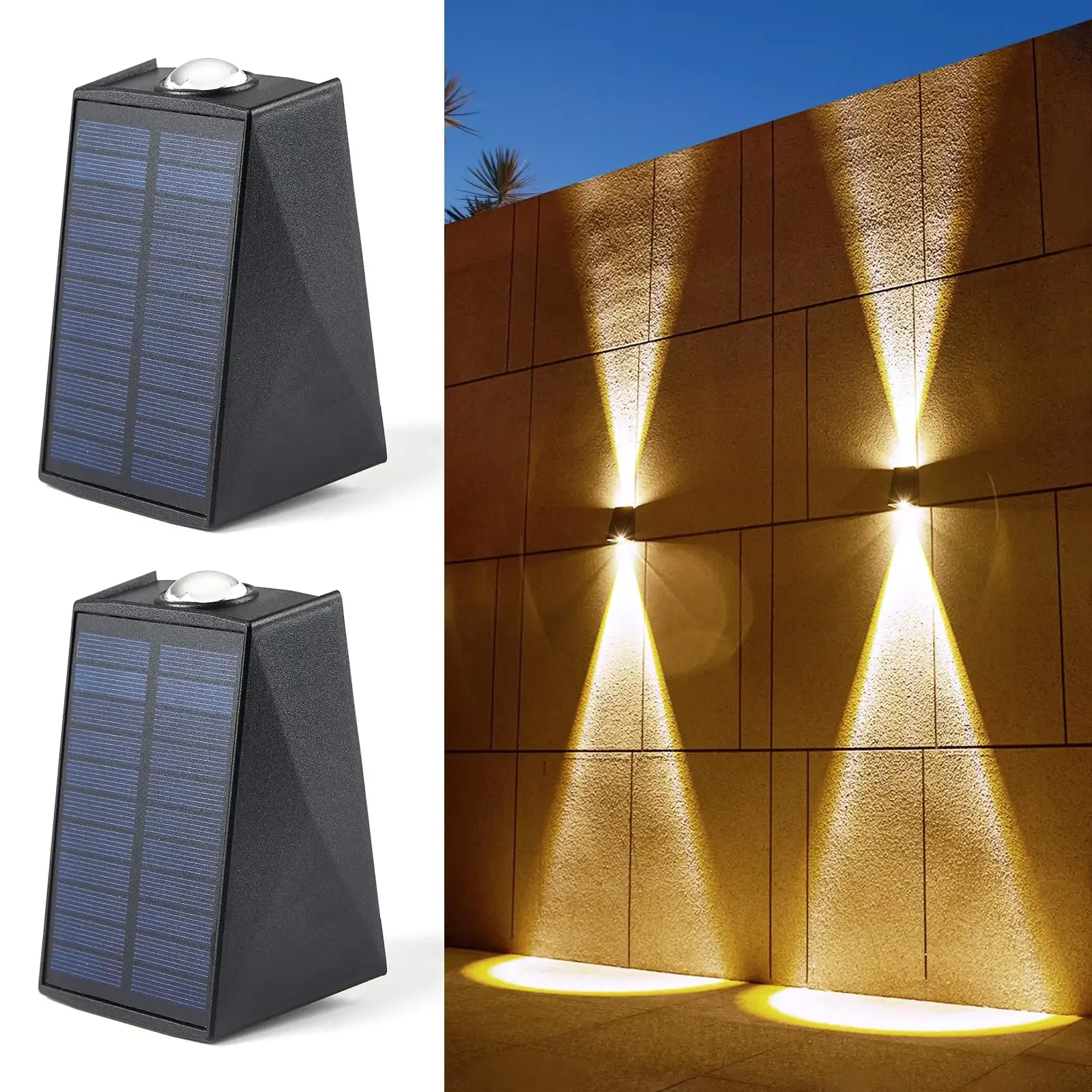 led outdoor solar wall light garden villa patio varanda paisagem lampada decorativa para cima e para baixo luminous wall washer lights novo 01