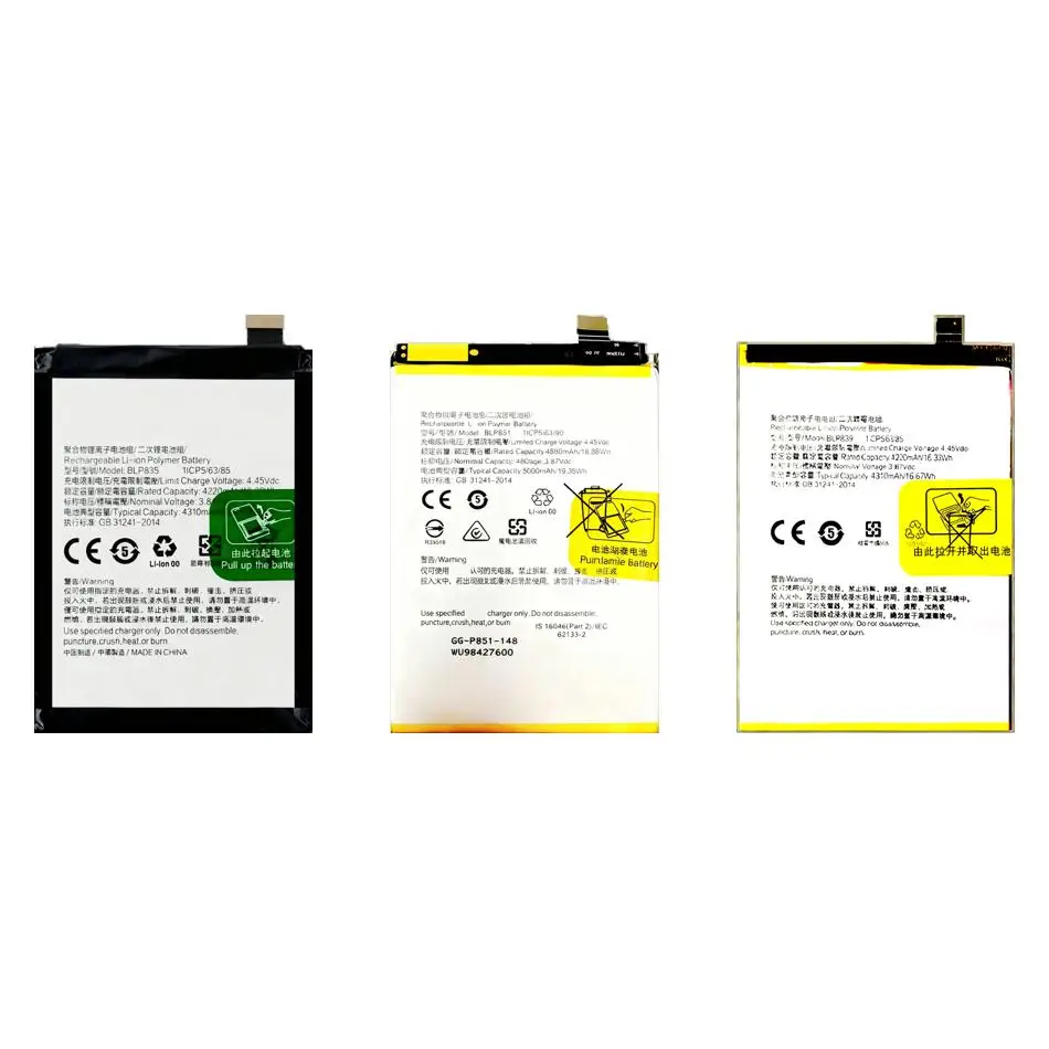 

Mobile Phone Battery Fast Charging BLP839 BLP835 BLP851 4310-5000Mah For Oppo Reno 5F 5Z 6Z 5 6 F19 A95 Pro+ 4G Lite Pro 5G