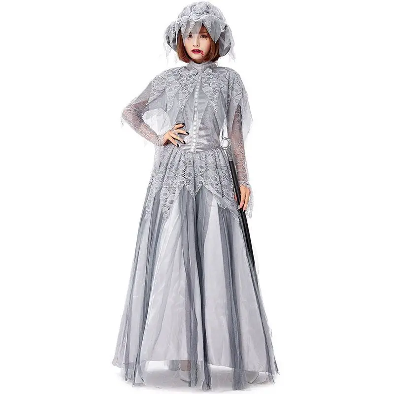 Retro skelet spookbruid kostuum kant prinses rok Halloween Festival cosplay kleding dames etnisch toneelkostuum