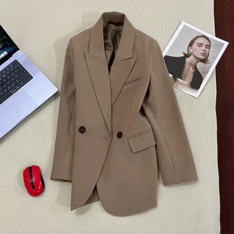 Frauen Kleidung Blazer Einfarbig Button Up Strickjacke Taschen Frühling Herbst drehen-unten Kragen Casual Mäntel Anzüge Pendler tops