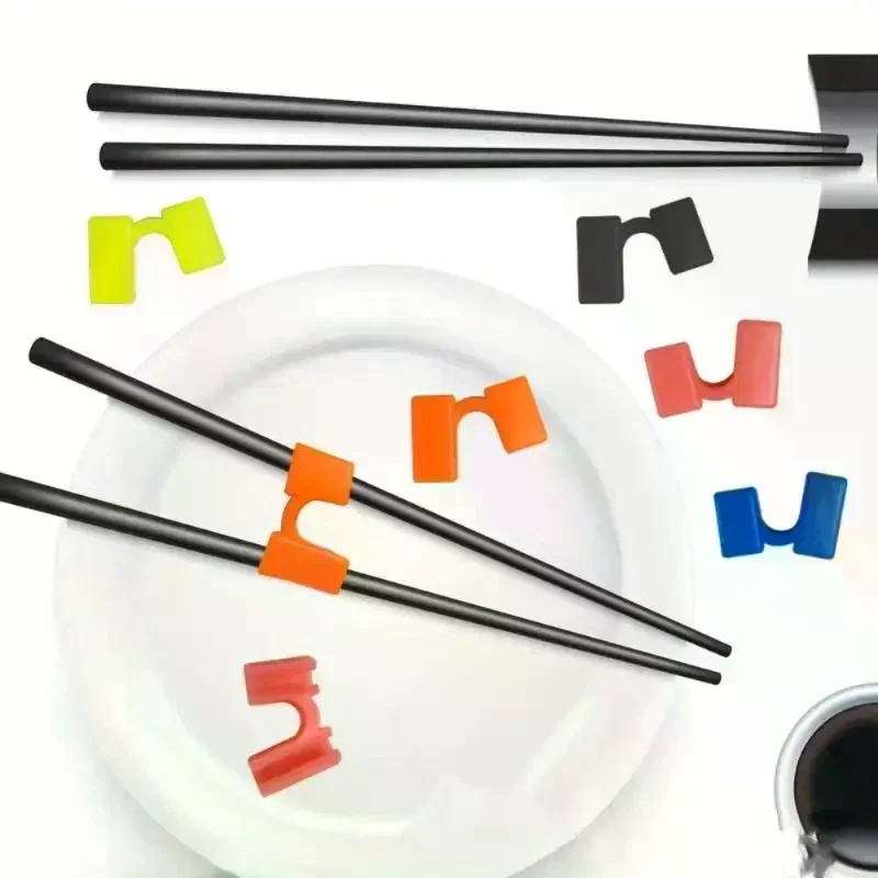 of 6 Reusable Chopsticks Helpers Training Adults Kids Non-Slip Chopstick Hinges Connector Portable Practice Chopsticks Aids Pac