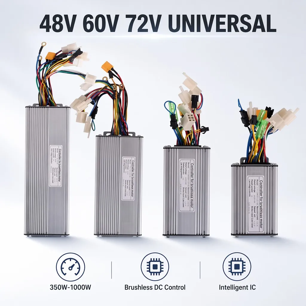 48V 60V 72V Brushless DC Motor Controller 350W 500W 1000W Replacement For E-Scooter & E-Vehicle