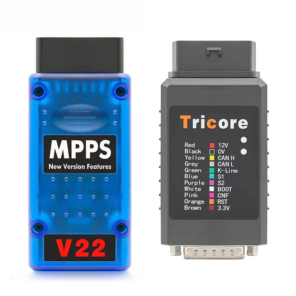 NEWBest MPPS V22.2.3.5 ECU Master MPPS V21 MAIN+Tricore+Multiboot+Breakout Tricore Cable Chip Tuning Scanner Better V18 Full Set
