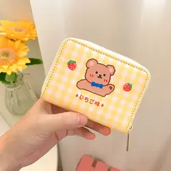 Nette Cartoon Druck 11 Karte Fall Student Große Kapazität Multi-karte Plaid Brieftasche Slot Orgel Karte Halter Fall 2023 Heißer Verkauf