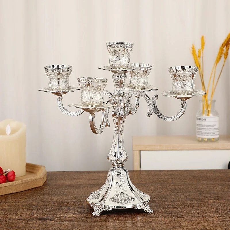 Luxury Gold Candle Holders Tabletop Stand Candlestick Wedding Centerpieces Candelabra For Home Party Decoration Candelabrum