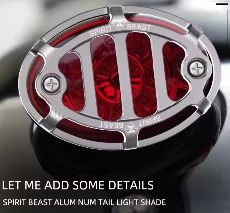 

Motorcycle Rear Tail Light Cover Tail Lamp Protective Shell Aluminum Brake Light Decorative Cover for BENDA BD300