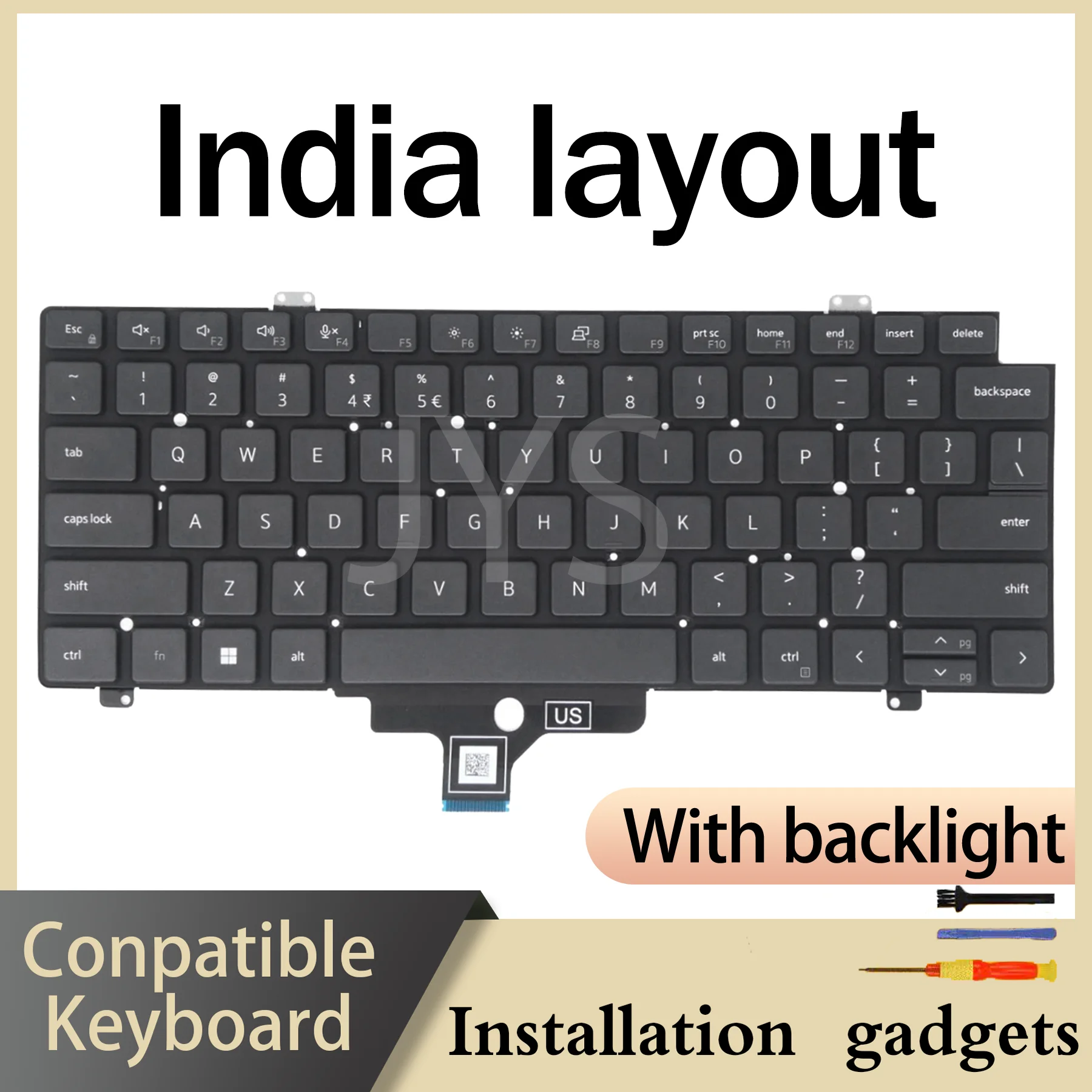 For Dell Latitude 5420 5421 5430 7420 7430 7520 7521 backlit keyboard IN IS IT LA NO NORD PT RU SE SI TR UK UKR US layout