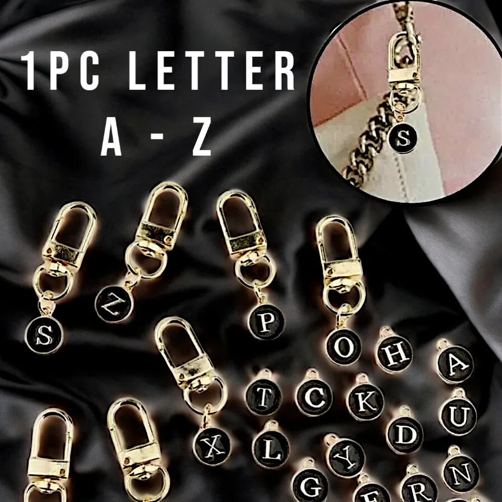 

Fashion DIY A-Z Letter A To Z Keychain Charms 26 Alphabet Initials Key Chain Ring Pendant Metal Holder Bag Accessories Gift