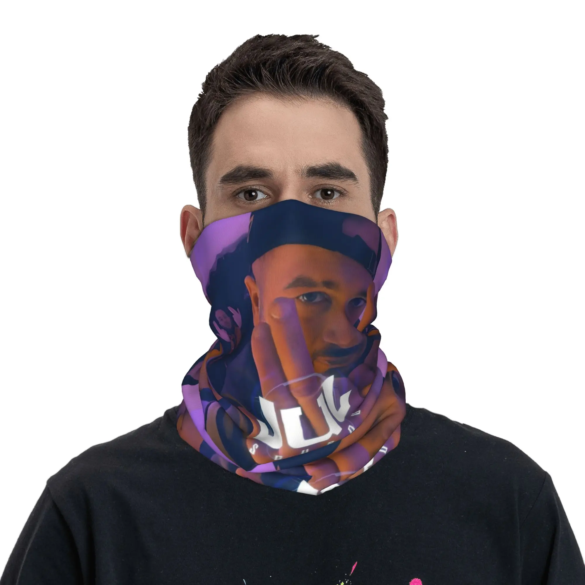 Custom JuL Rap Music Bandana Winter Neck Warmer Women Windproof Wrap Face Scarf for Ski  Gaiter Headband view 4