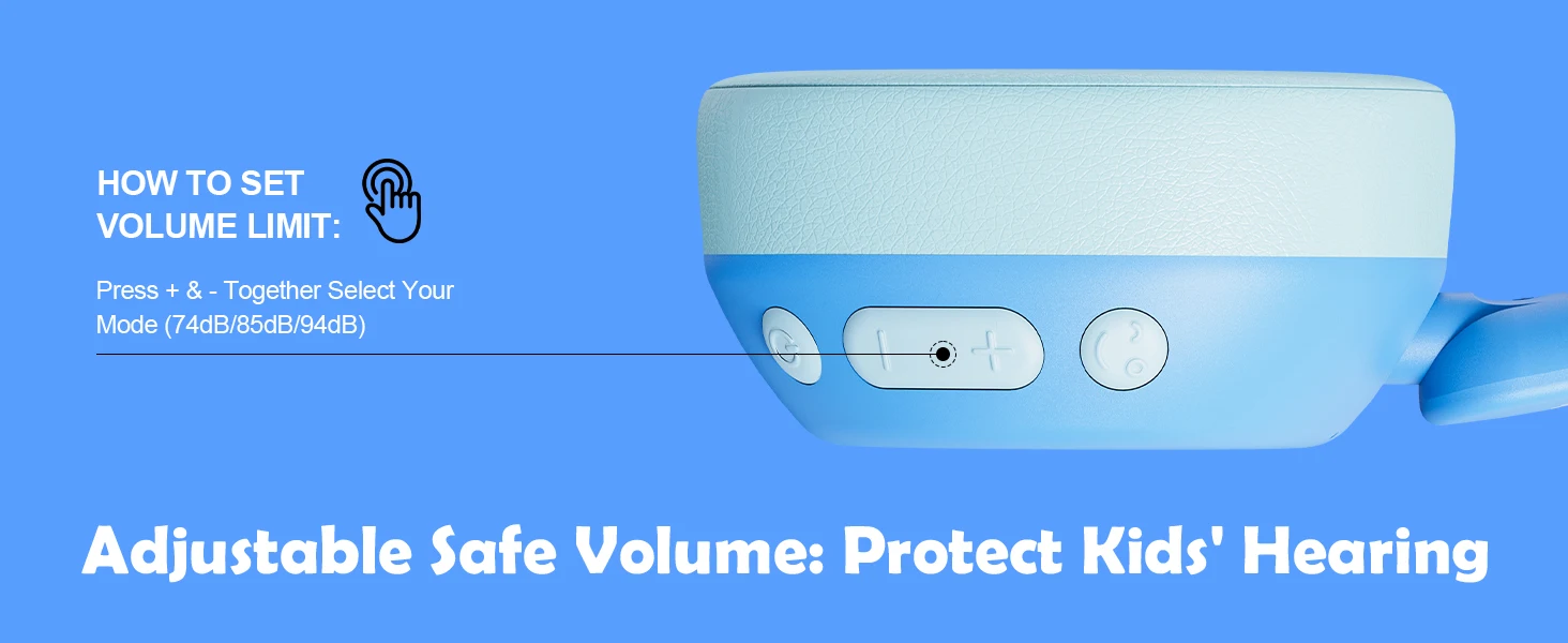 ANC Kabellose Bluetooth-Kopfhörer für Kinder Aktive Geräuschunterdrückung Kopfhörer mit Mikrofon Sichere Lautstärke 75/85/94dB für iPad/Tablet – Detail 4