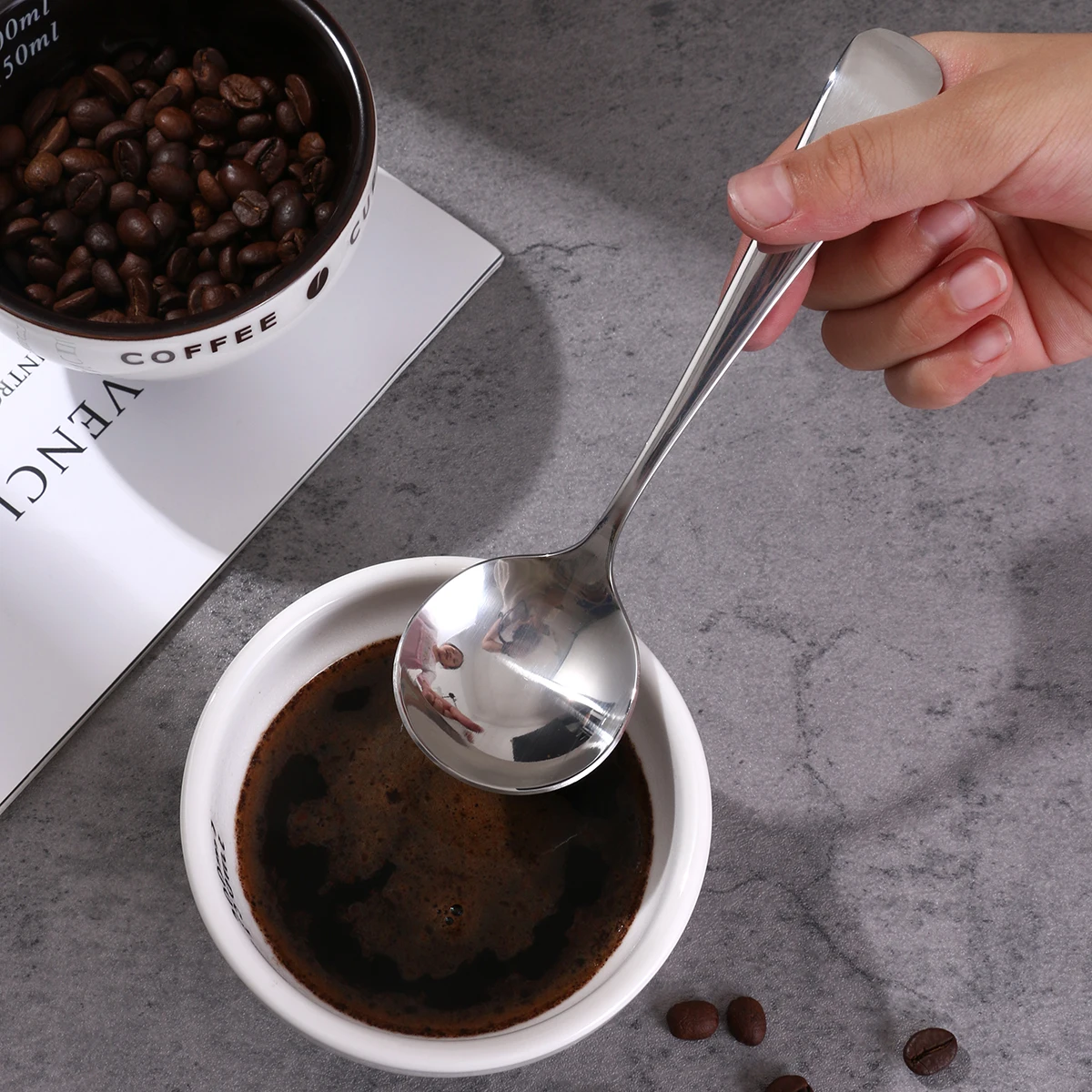 Coffee Spoons Specialty Coffee Association Professional Coffee Cupping Spoon Stainless Steel Coffee Spoons (4 Spoons)