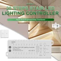 5-20 Steps Smart Controller High Bright Stair COB LED Strip Full Set Fast Install Intelligent Motion Sensor Stair Light STEP-07