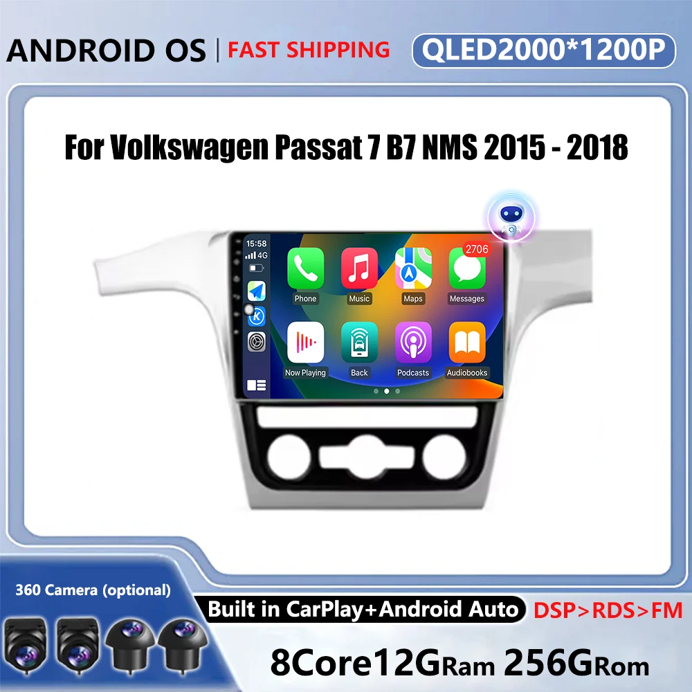 

Android 14 For Volkswagen Passat 7 B7 NMS 2015 - 2018 Car Multimedia Head Unit Stereo GPS Navigation WIFI car accessories tools