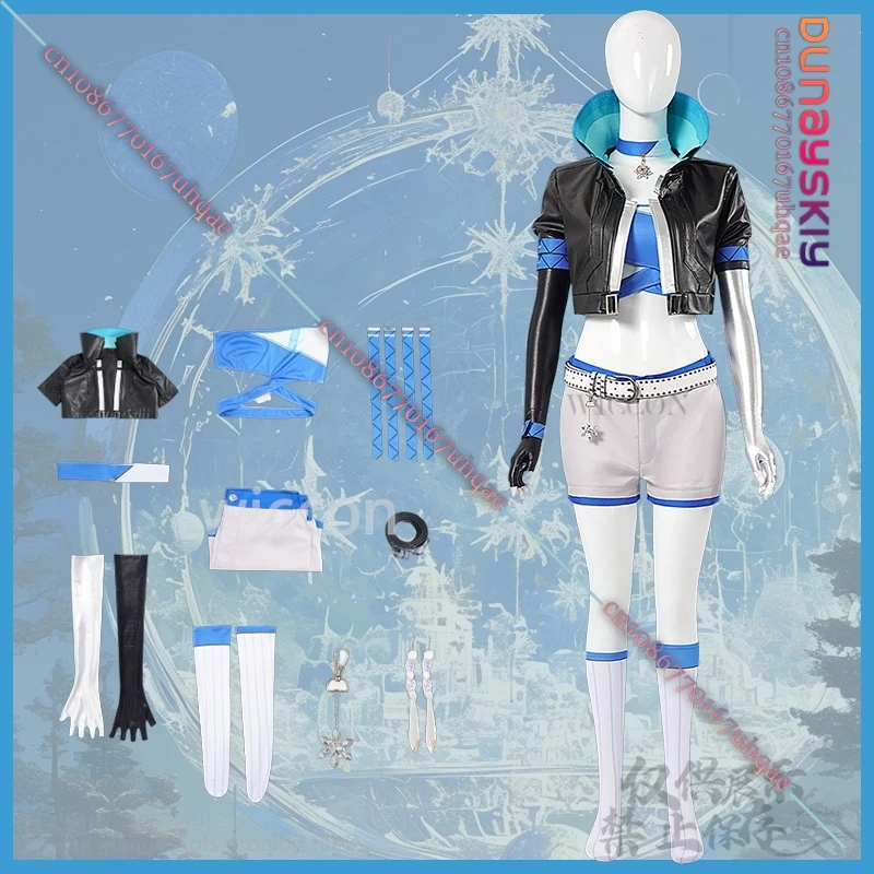 Luna Snow Cosplay Rivals Wig Costume Coat Pants Strapless Sexy For Girls Women Adult Role-play Christmas Party Suit Customized