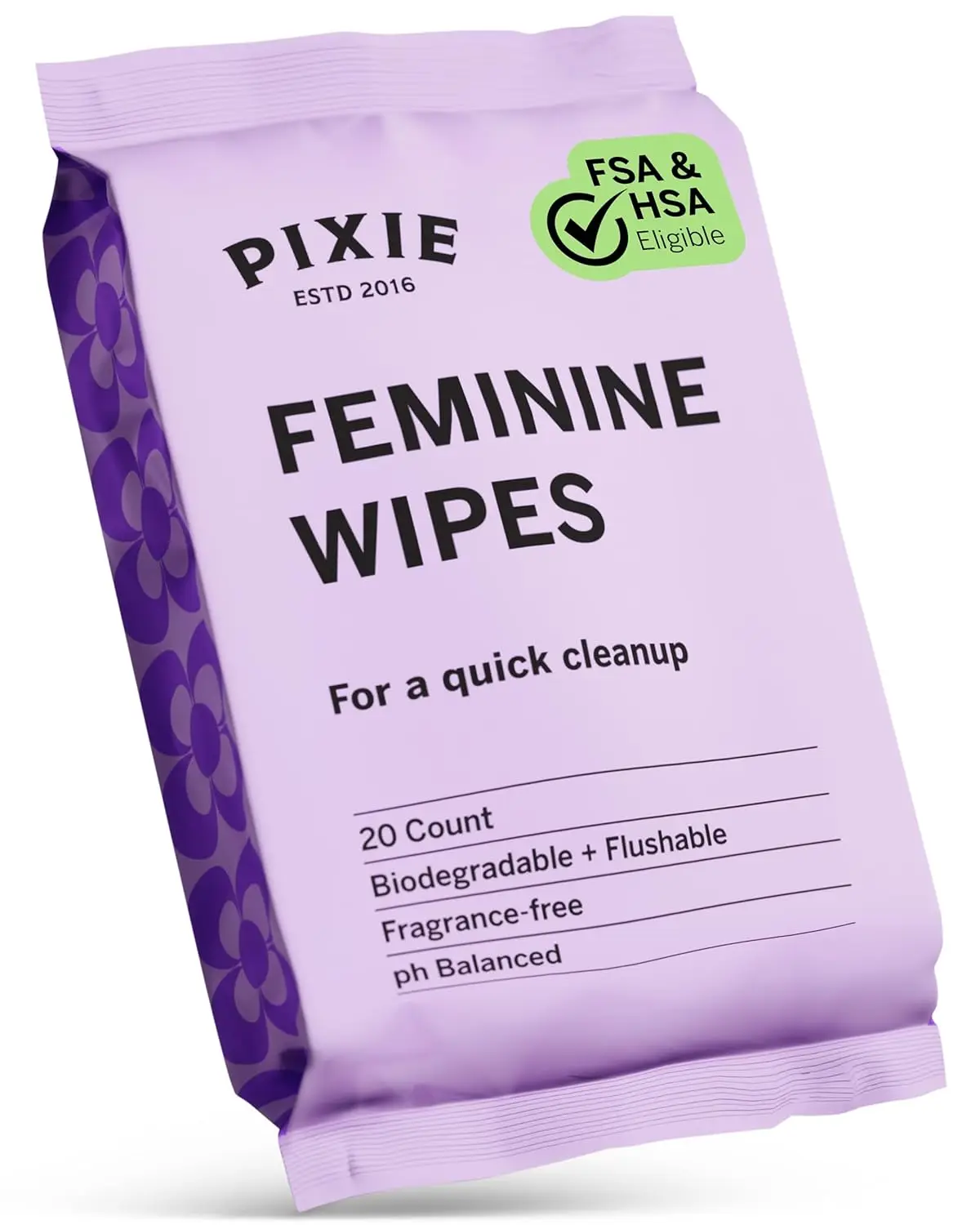 Feminine Wipes for On-the-Go Care - Safe for Period Cups & Discs, Biodegradable, pH Balanced (20 Count)