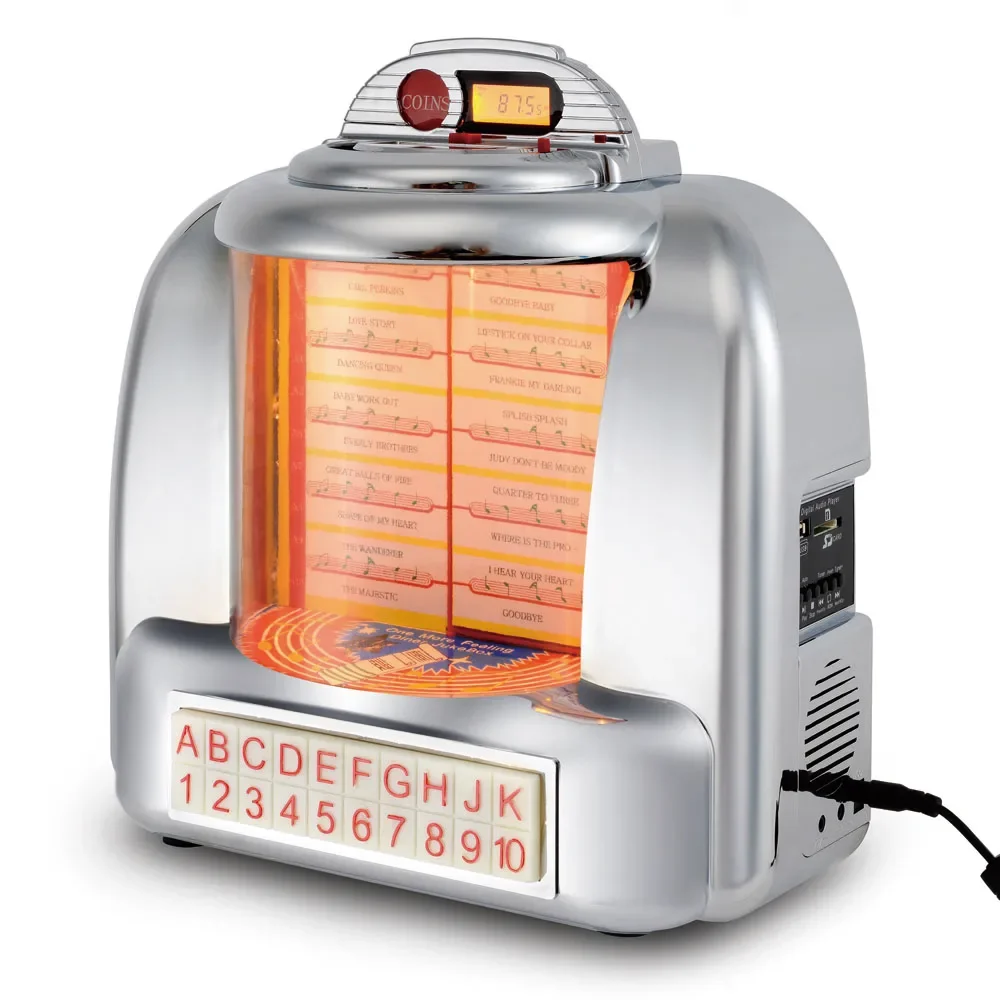 JSY-FP-A01 Mini Tabletop Jukebox Machine Real Jukebox Function with Radio USB SD Playback & for Bluetooth Consumer Electronics