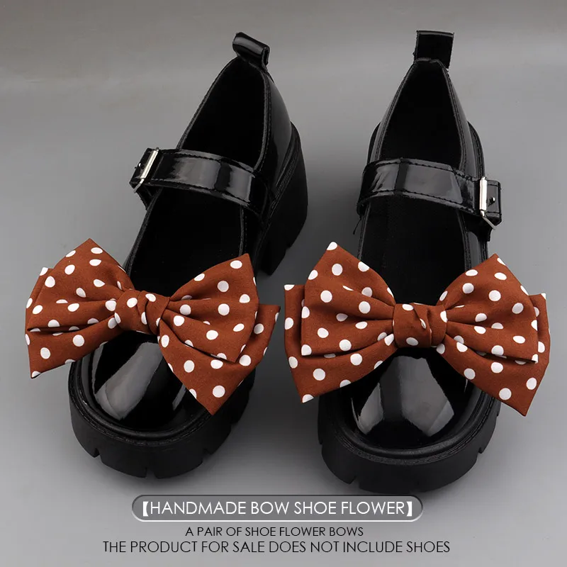 【 Versatile and Detachable 】 Original Anime CosplayJK Girl Dot Shoe Flower Bow Cute Shoe Clip Princess Shoe Buckle Accessories