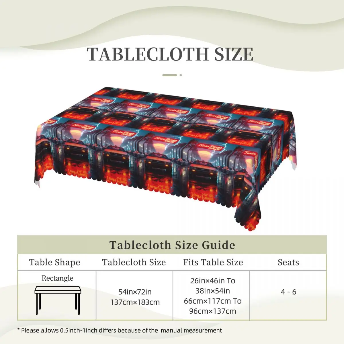 DeLorean Time Machine Back To The Future Customized Rectangular Tablecloth Waterproof Table Cover for Dining Events Table Cloth