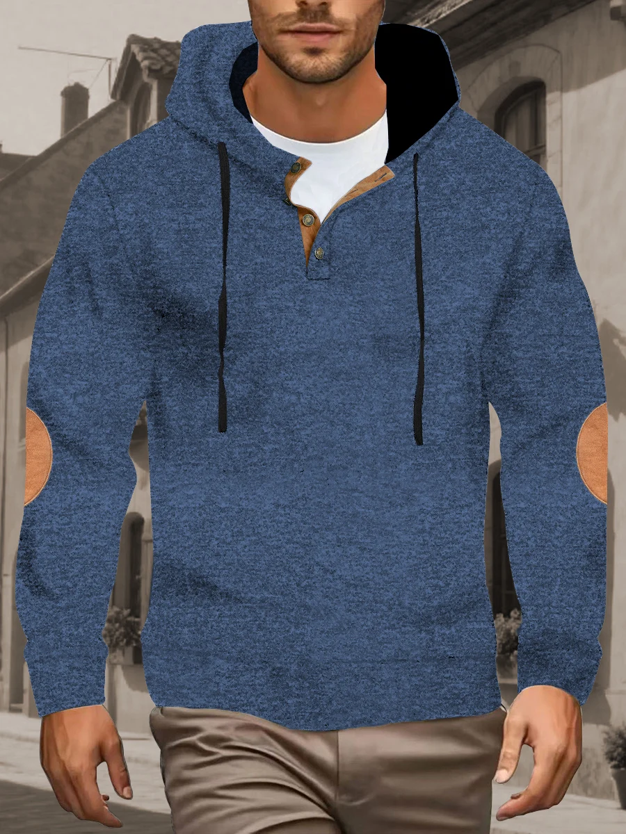 

Autumn and Winter Men's Hooded Velvet Fashion Knitted Shirt Sleeves Trendy Sweater Top
