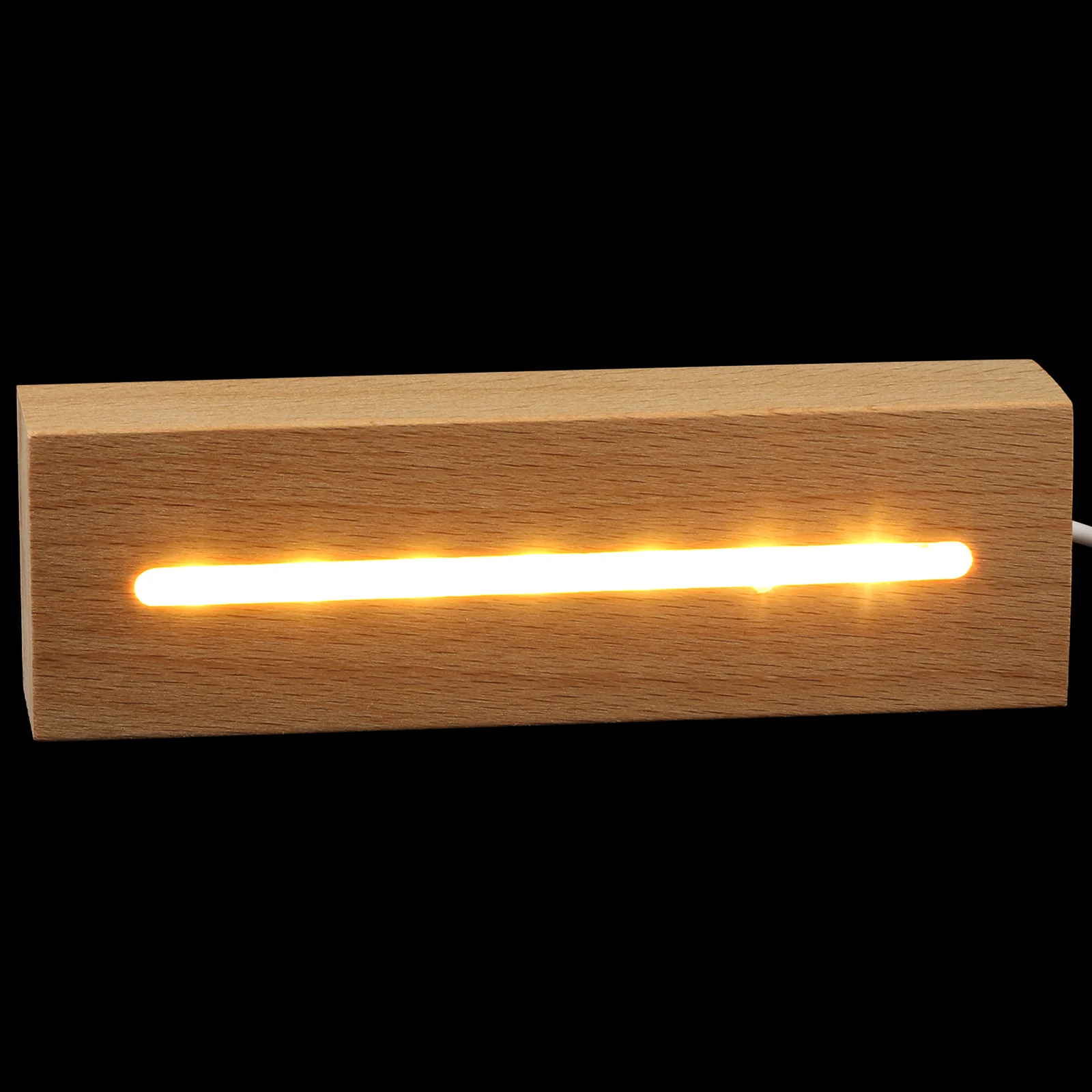 

Wooden Night LED Display St Warm Light USB Wood Led Display Base Beech Wood Decorative Bedside Table