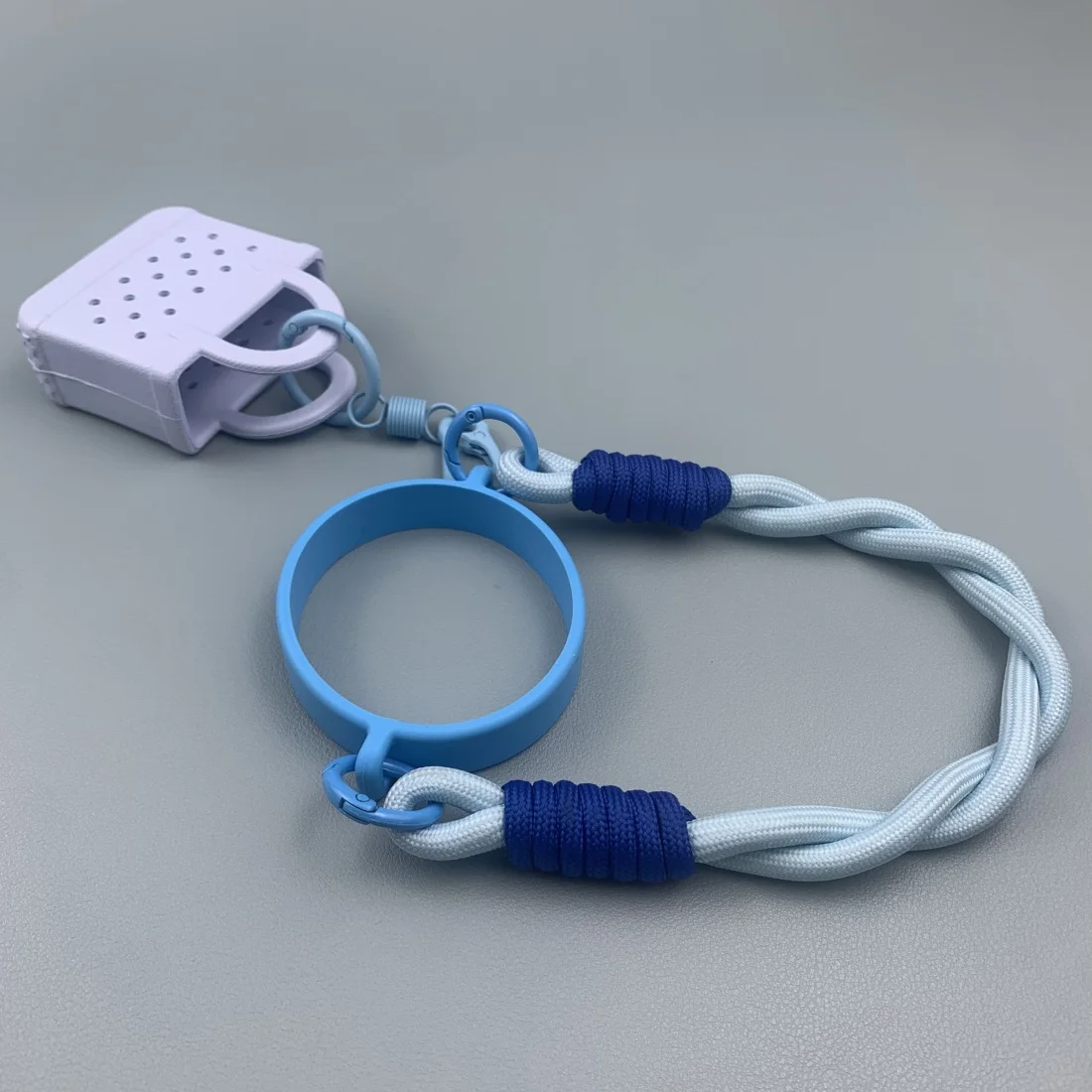 Water Bottle Handle Strap with silicone Carrier  Holder Sling Ring Simulation Beach Bag Keychain Pendant fit Owala Most 12-40oz