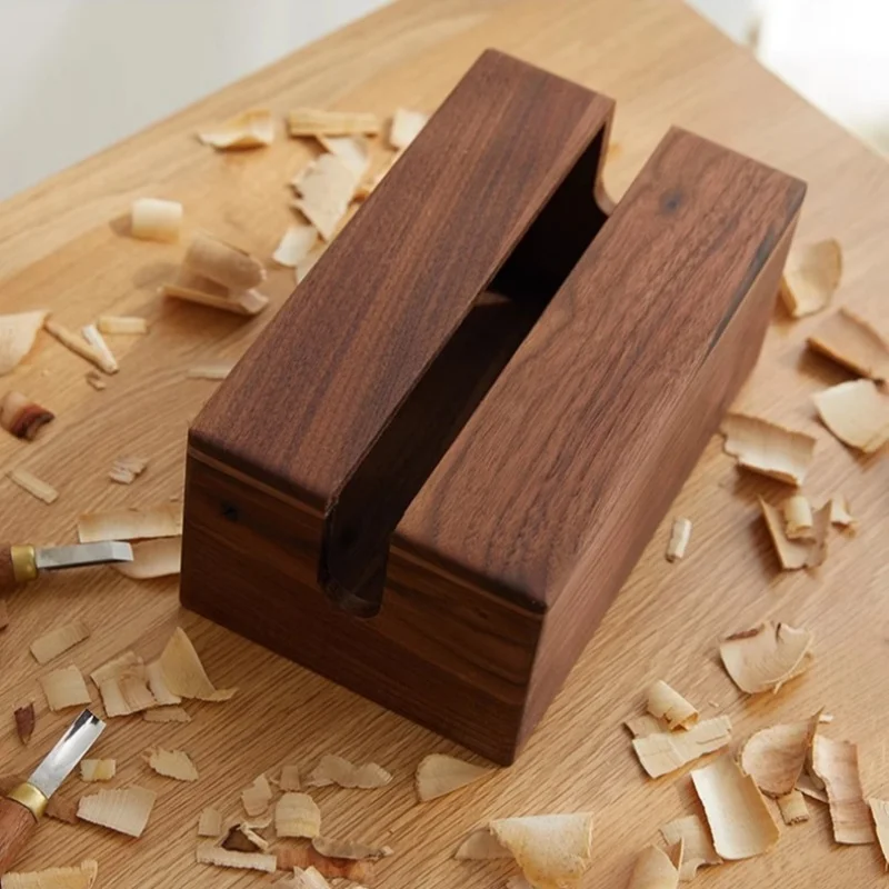 Wooden Tissue Box Rectangular Napkin Paper Towel Holder Tissue Holders Home Desktop Extractable Type Napkin Toilet Paper Box