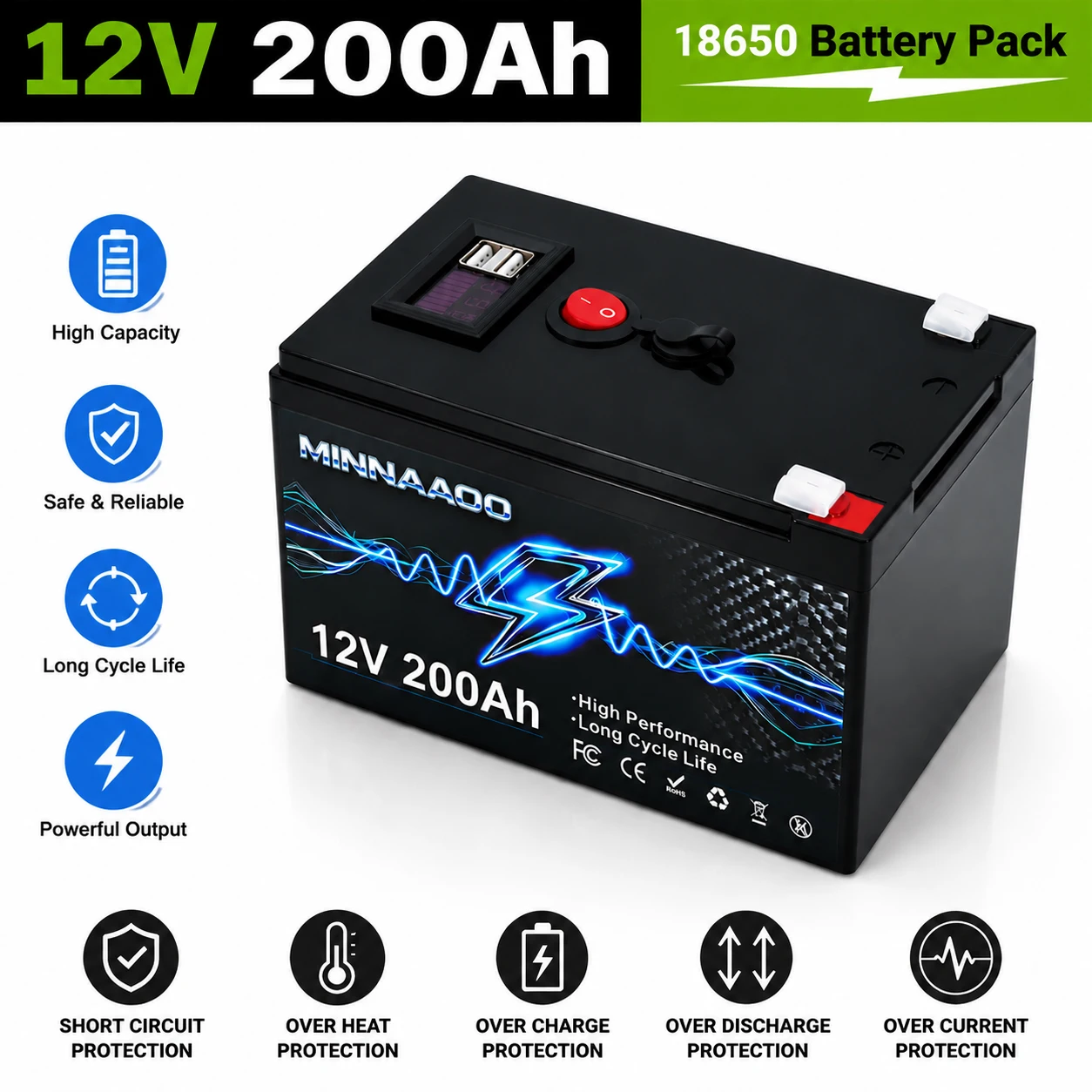 12V 200Ah LiFePO4 Solar Batter - Fish Finder Battery ulasan dan harga