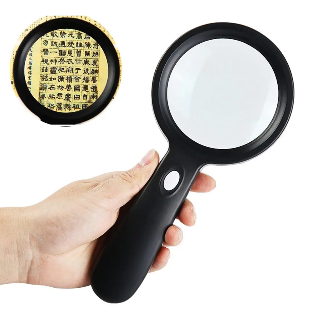 Hand Held Professional With 12 LED Light Illumination HD Optical Instrument Magnifier Loupe Magnifying Glass