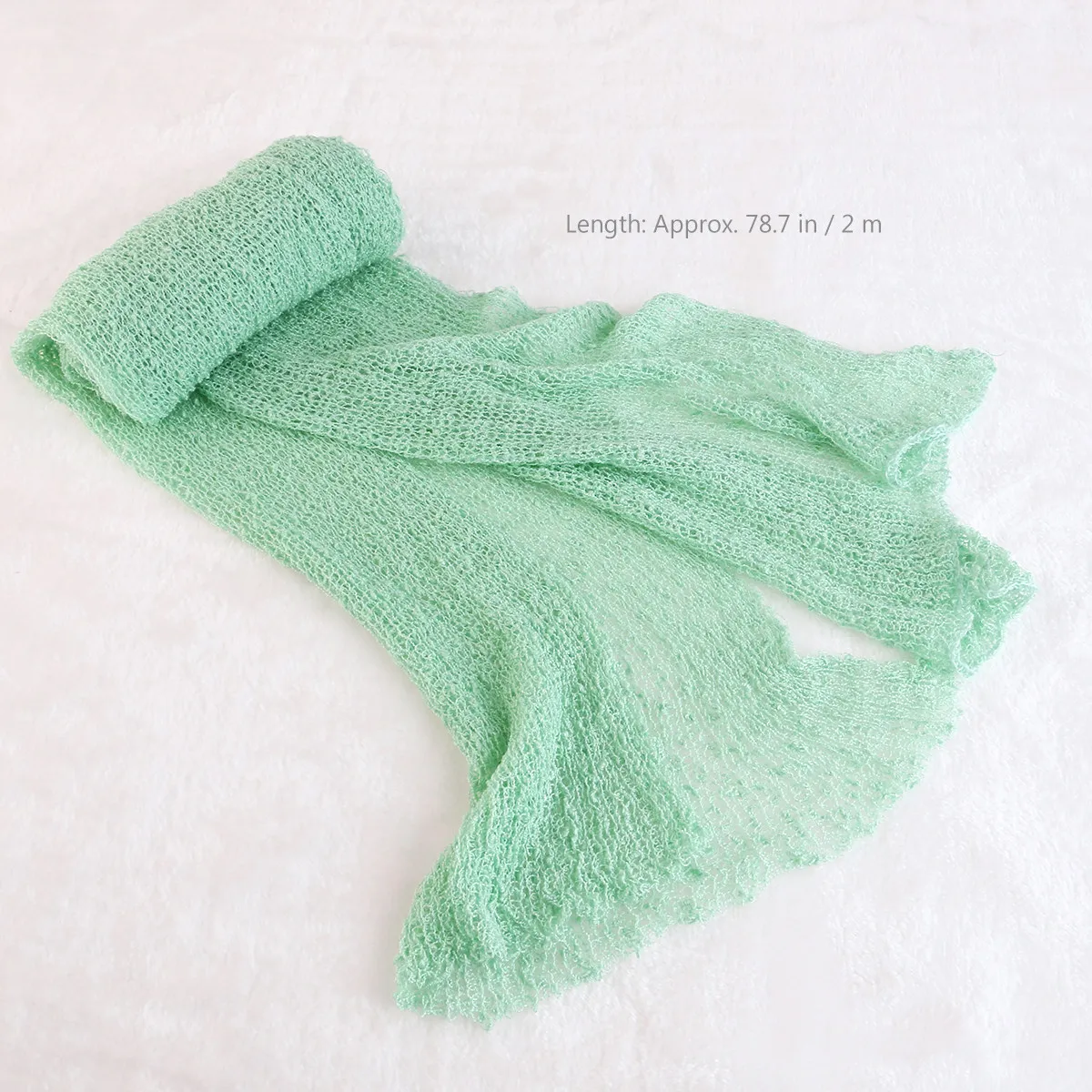 Baby Photography Wrap Newborn Stretchy Ripple Wrap Mint Green Super Soft Swaddle Use for Newborn Photo Prop and Maternity DIY