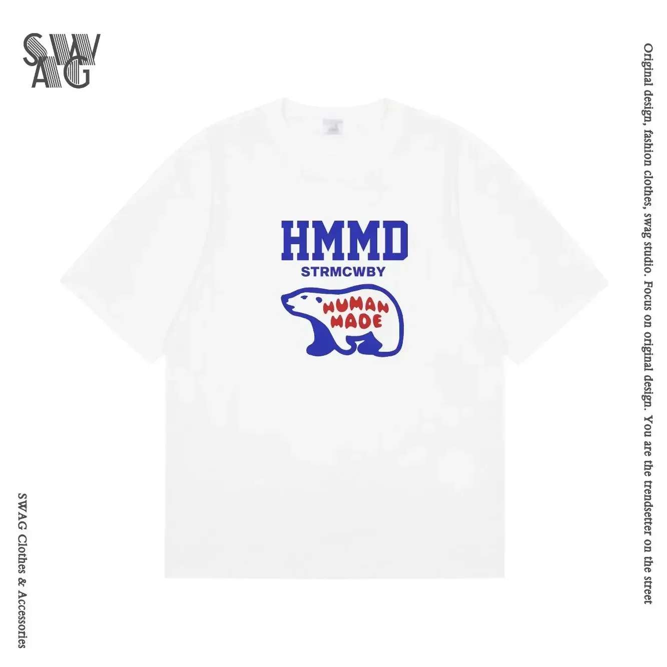 2026 Human Made Polar Bear Graphic Tee Oversized Couple Matching Summer Streetwear
