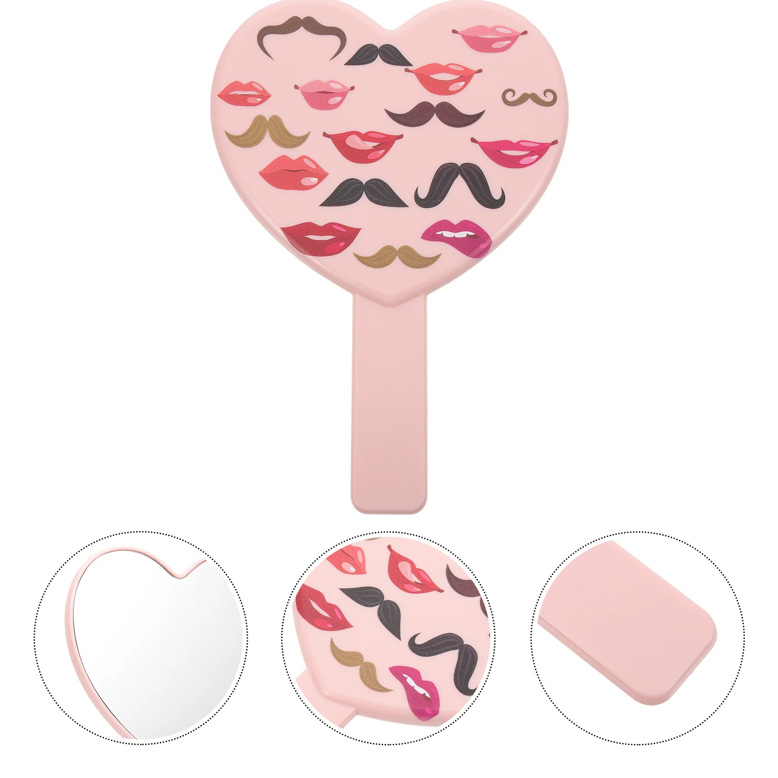 Heart Shape Travel Handle Mirror Simple Style Creative Design Perfect for Makeup and Cosmetics Application Heart Shaped Mirror