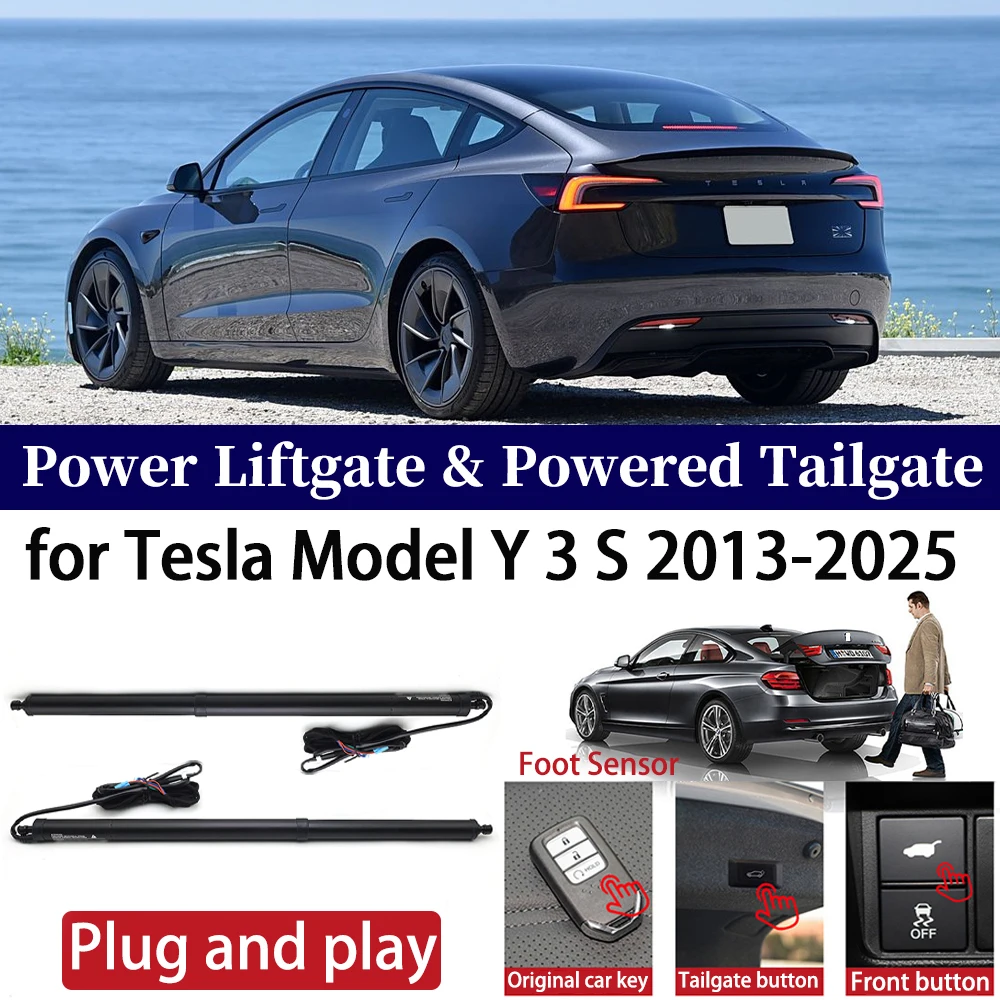 

ZhuCamX for Tesla Model Y 3 S 2013-2025 Car Auto Power Electric Tailgate Liftgate Lift Trunk Closer System Boot Lift Motor Kit