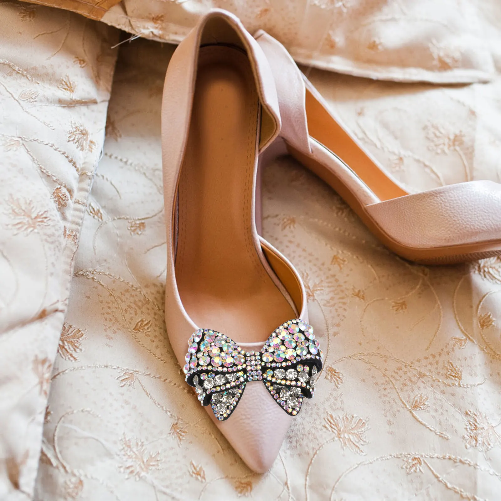 

Black Small Flowers Decorative Accessories For nament Wedding Shoes Decorative Bowknot Shoes Accessories Fashion Charm