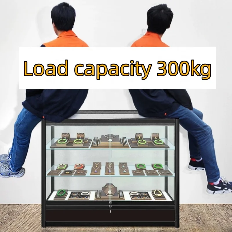 Customized Size Jewellery Boutique Display Cabinet Jewelry Counter Display Showcase Strong Glass Display Cabinet
