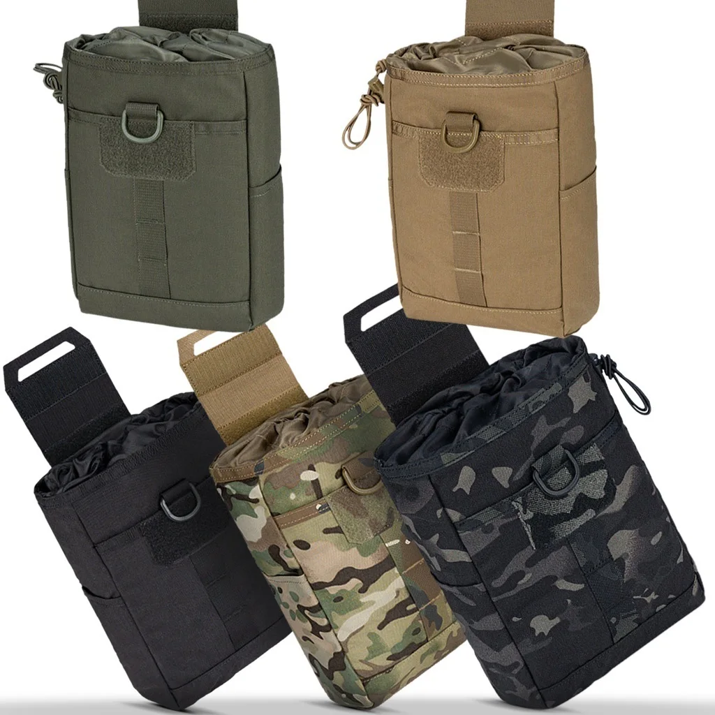 Tactical Foldable Recycling Bag Magazine Dump Pouch MOLLE Drop Pouch Airsoft Paintball Gear Bag Multiple Pockets