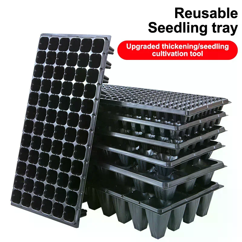 

10 шт. лотки для рассады, пластиковые садовые лотки для проращивания, черный контейнер для рассады, садовые принадлежности для овощных цветов