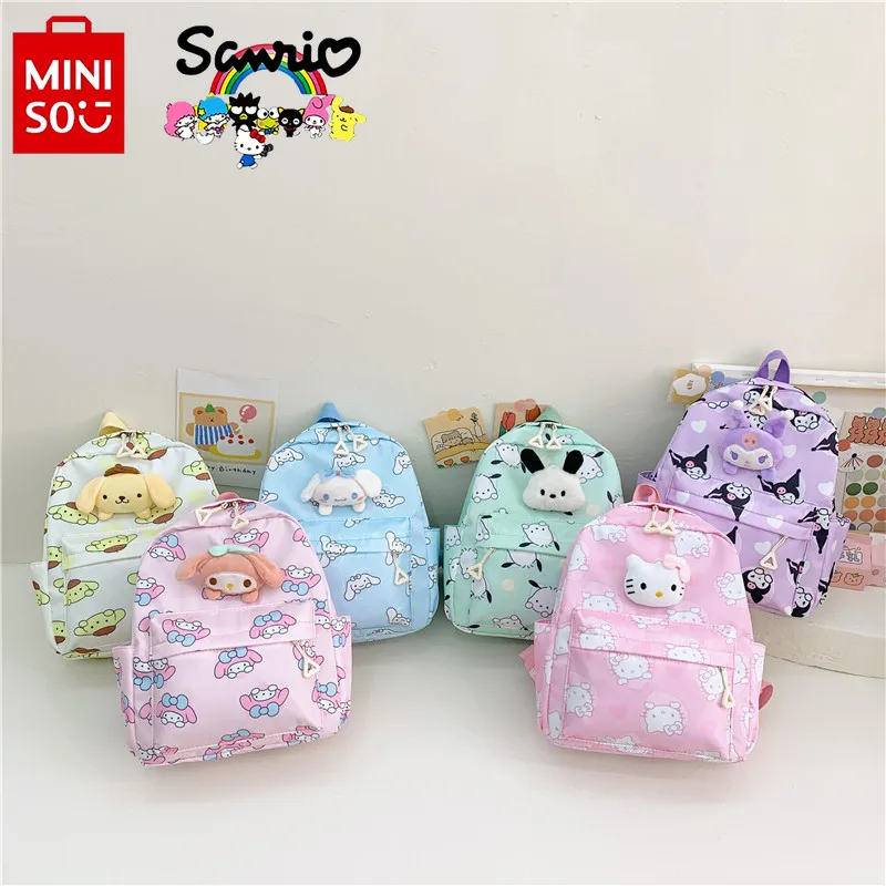 

MINISO 2024 New Children's Backpack Fashionable High Quality Student School Bag Cartoon Casual Versatile Girls Backpack