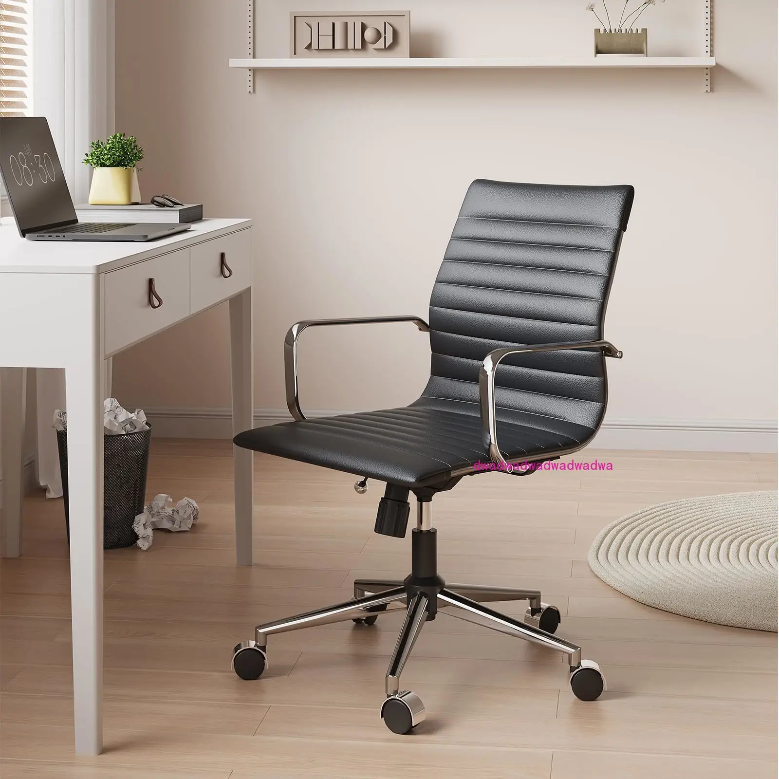 Desk Chair Comfortable Swivel Office Chair with Wheels and Armrests Wide Heavy-Duty Seat for Women and Men Home Office