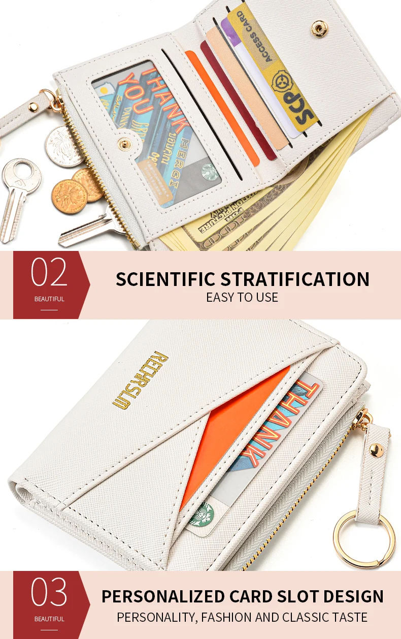 Frauen PU Leder Kupplung Brieftasche Mini Münze Karte Halter Kurze Schnalle Handtasche Neue Mode Kleine Größe Frauen Brieftasche – Detail 8